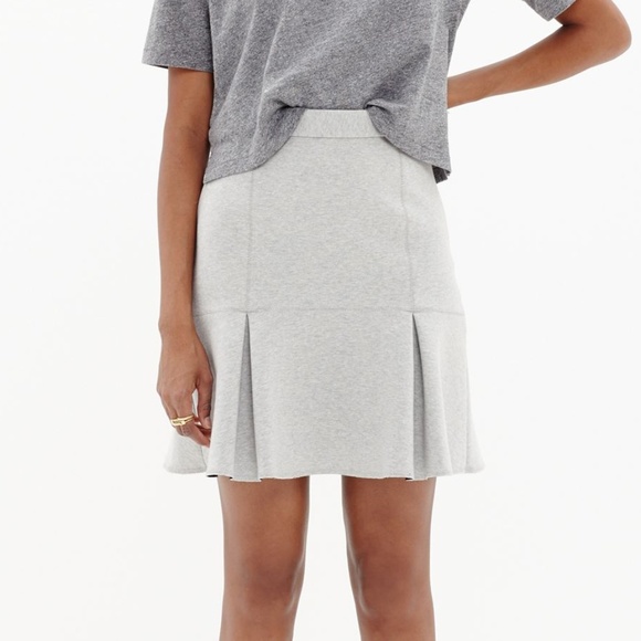 Madewell Grey Pleated Ruffle Cozy Fall Mini Skirt - Picture 1 of 5